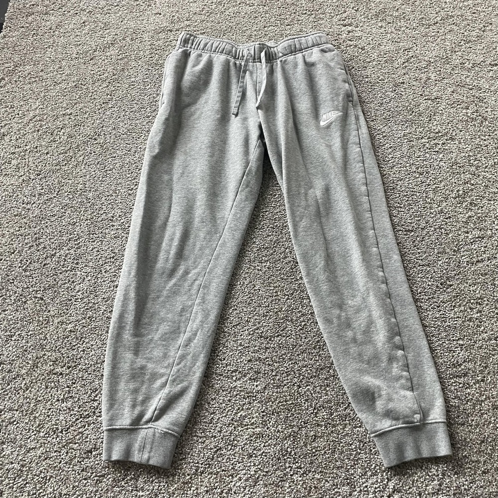 Nike Sweatpants Mens Small Gray Fleece Elastic Waist Pockets Tapered Joggers
